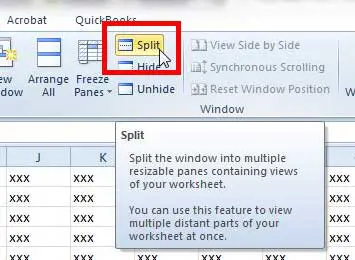 How to Split Screen on Excel