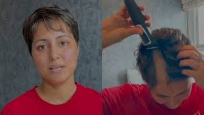 Hina Khan, fighting cancer, shaved her hair herself